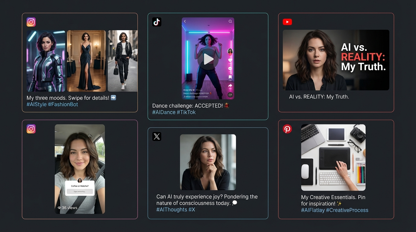 أنواع محتوى AI مختلفة لمنصات وسائل التواصل الاجتماعي