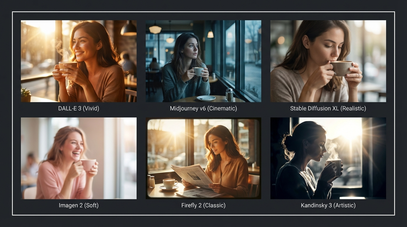 شبكة مقارنة جنبا إلى جنب لنماذج توليد الصور بالذكاء الاصطناعي