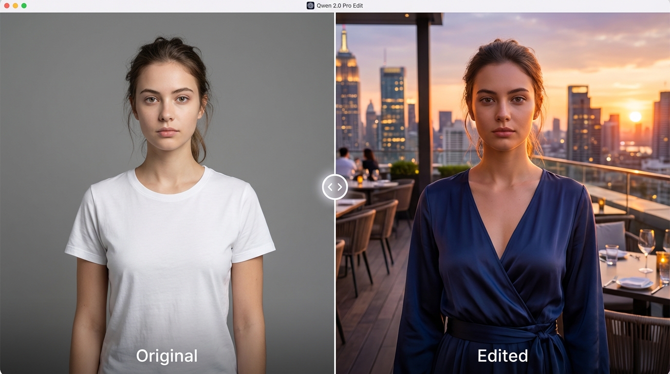 قدرات تعديل الصور في Qwen 2.0 Pro Edit