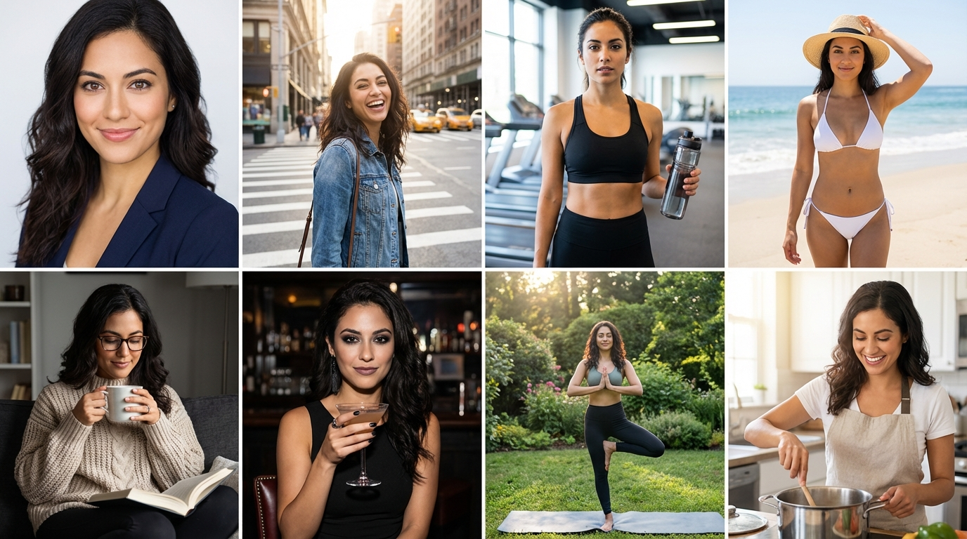 Content variety across multiple AI models -- fashion, lifestyle, and editorial styles