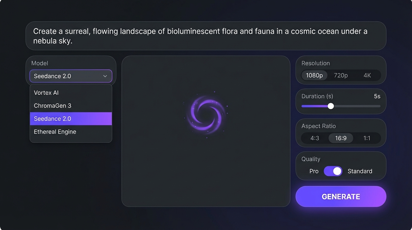 Step-by-step tutorial showing how to generate a Seedance 2.0 video on MakeInfluencer.ai