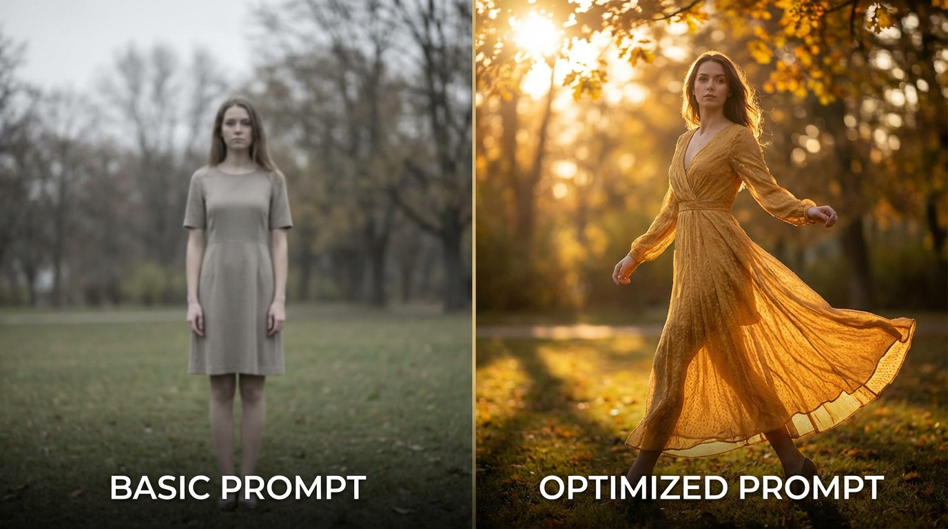WAN AI prompting examples showing detailed text prompts and their resulting video outputs